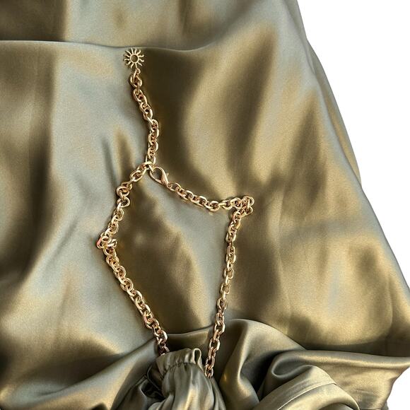 Reformation Yesenia Silk Dress Artichoke - Picture 12 of 13